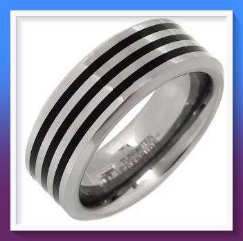 Stylish gents comfort fit ring designed in resin and Tungsten  size : 11