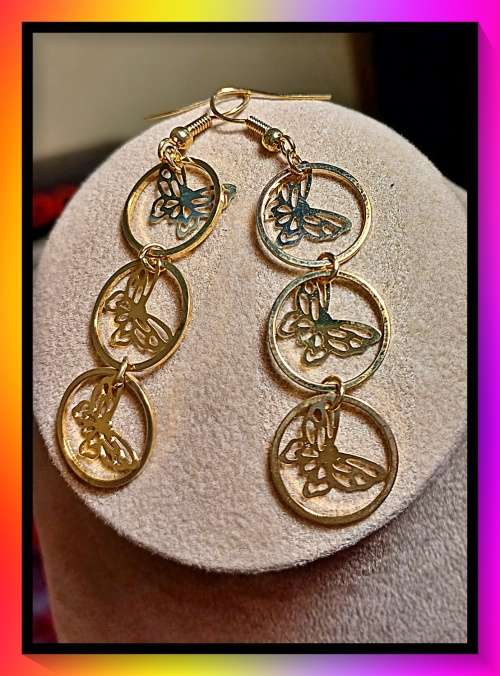 Beautiful dangling butterfly earrings