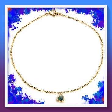 Elegant anklet with 0.55ctw cubic zirconium in 14K GP silver  8.75inch