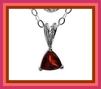 Sterling silver necklace and garnet pendant