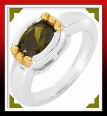 Gorgeous two-tone silver ring with 3.71ctw cubic zirconia  size : 7