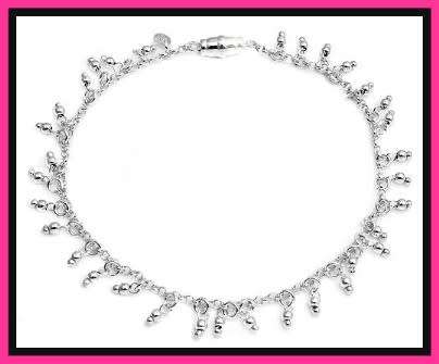 Beautiful Sterling silver anklet with fringe detail