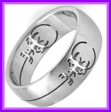 Stainless Steel Gents ring with cut out design  size 9