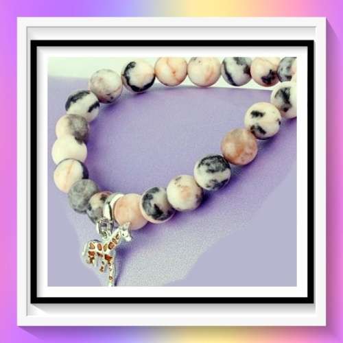 Beautiful stone beaded giraffe bracelet