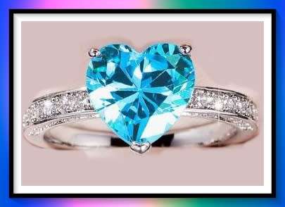 Baby blue heart design ring size 7