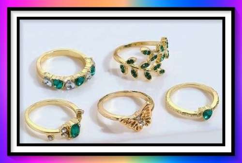 Amazing 5 Piece simulated emerald butterfly design set