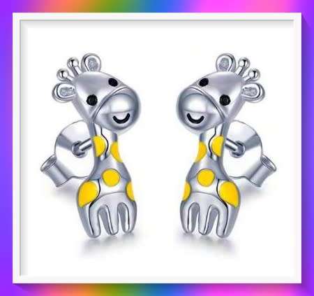 Giraffe Design Stud Earrings