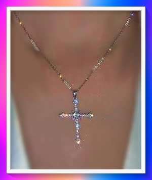Serene Cubic Zirconia Cross Charm Necklace