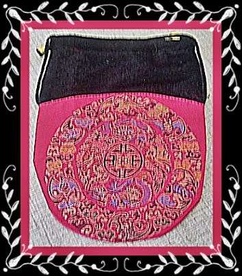 Mini-bag round dark pink  - can be used as a cellphone purse or crossbody bag