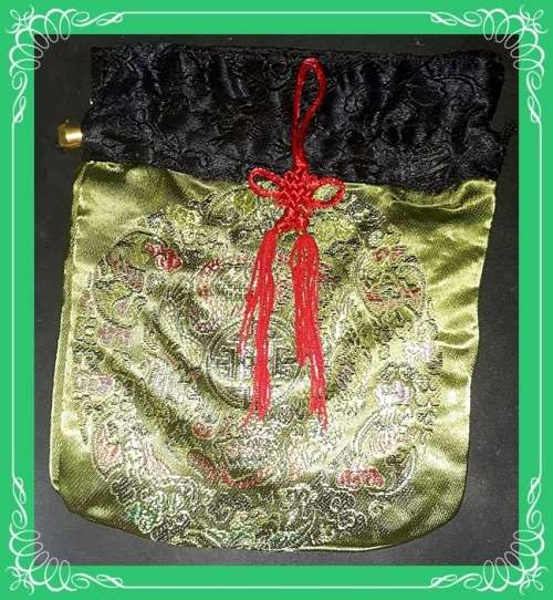 Mini-bag square olive - can be used as a cellphone purse or crossbody bag