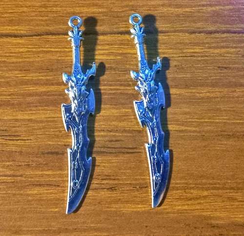 Zinc Alloy Sword DIY Pendant to use as a charm, pendant or jewellery making