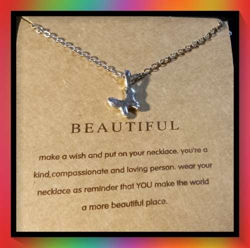 Motivational Butterfly  Charm Necklace