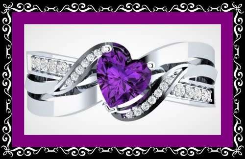Stunning Silver filled purple zircon ring