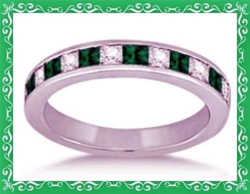 Sterling silver plated sim emerald ring