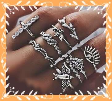 Wonderful 9pc ring set