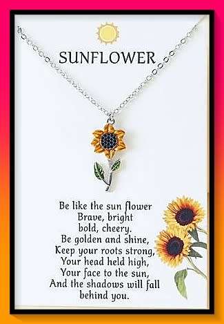 Bright and beautiful Uplifting Sunflower Pendant Necklace