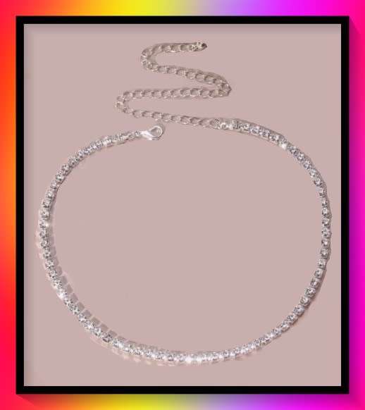 Lovely Embellished Diamond simulant Choker Necklace