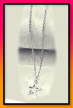 Silver Stainless Steel Alloy Necklace With Star pendant