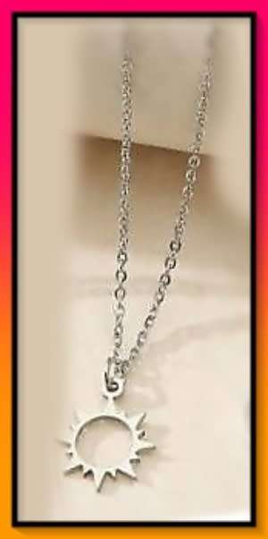 Lovely Silver Stainless Steel Alloy Necklace With Sun pendant