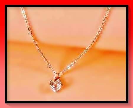 Perfect Valentines Gift  Simulated Cubic Zirconia Heart Pendant Necklace