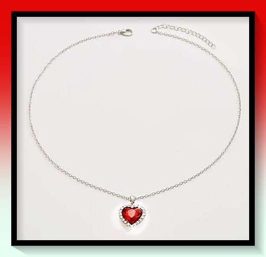 Lovely Red Gemstone Heart Shaped Pendant Necklace for your Valentine
