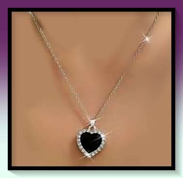 Stylish Black Heart Shaped Pendant Necklace for your Valentine