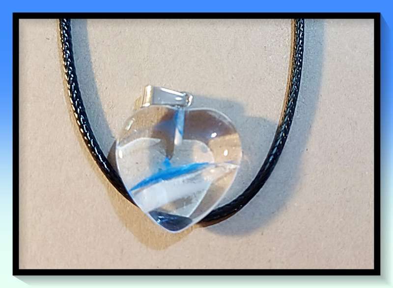 Win her love Multicolor transparent Heart on cord Necklace
