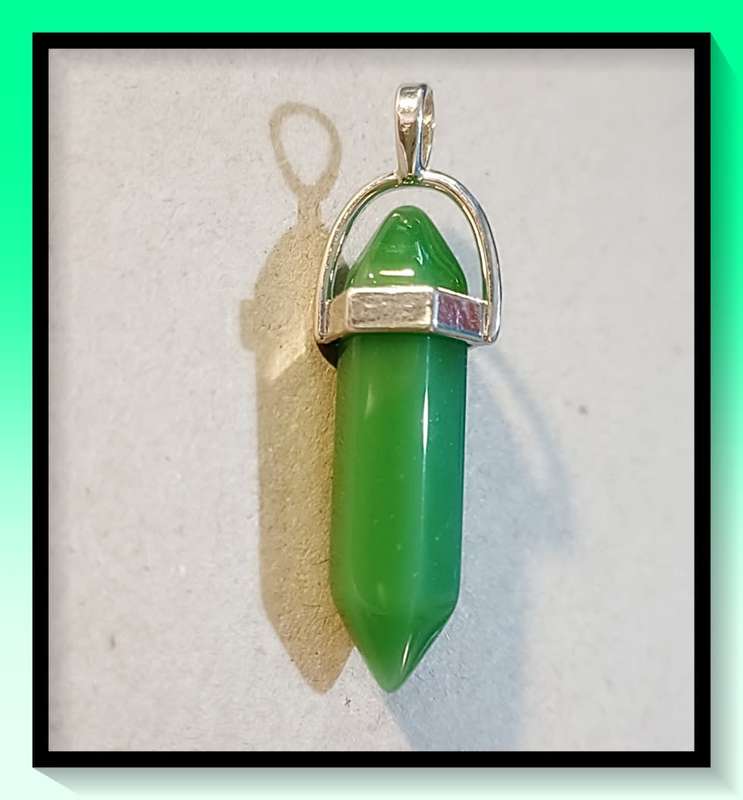 Gorgeous Green pendant on black cord Necklace