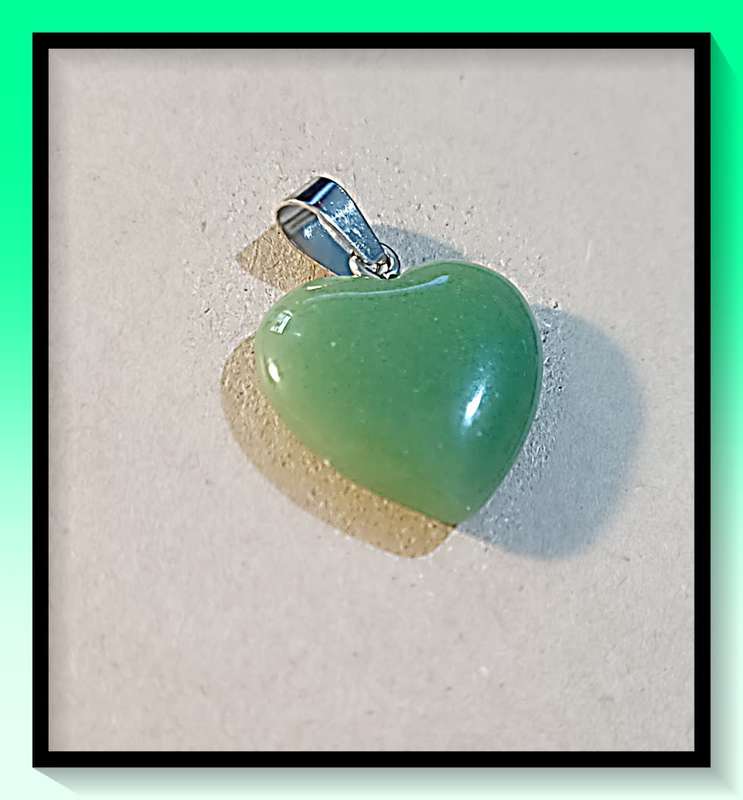 Gorgeous Green heart pendant on black cord Necklace
