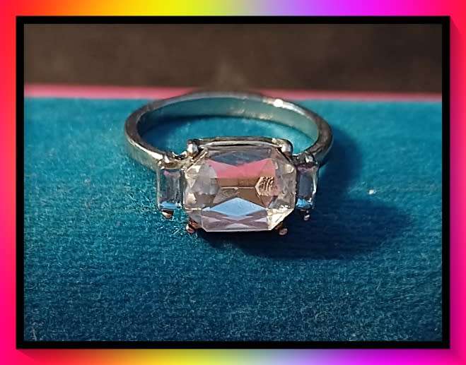 Bohemian Retro sparkly alloy ring 18mm