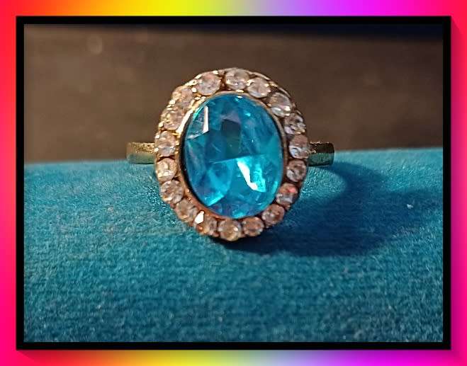 Bohemian Retro sparkly alloy ring 17mm