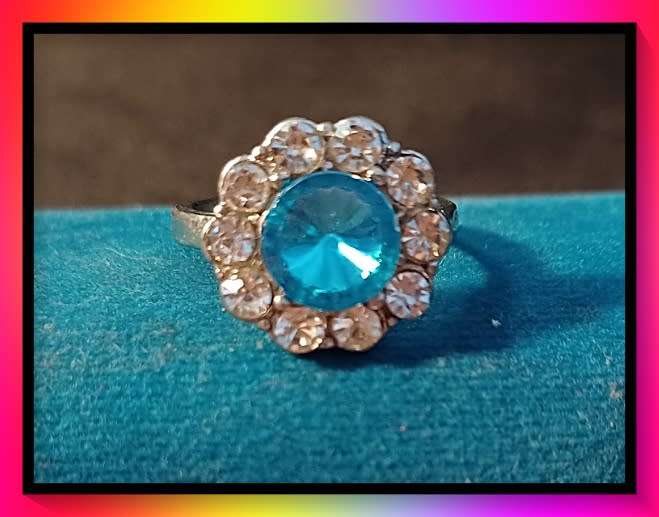 Bohemian Retro sparkly alloy ring 16mm