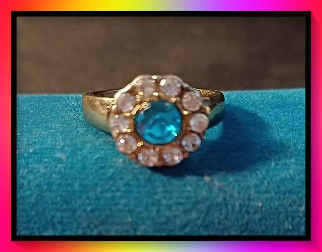 Bohemian Retro sparkly alloy ring 15mm