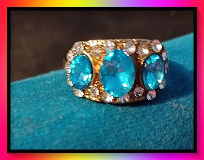 Bohemian Retro sparkly alloy ring 17mm