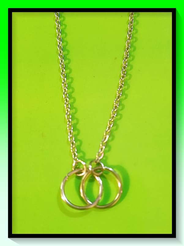 Never ending friendship double circle Charm Necklace