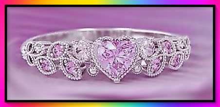 Pretty Pink Rhinestone topaz simulant Heart  Ring size 11