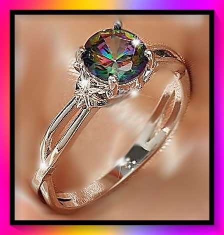 Stunning simulated mystic Topaz ring size: 8