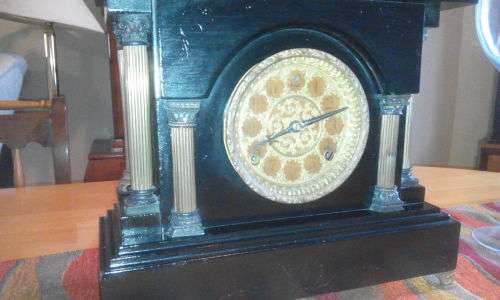 Antique American Black Mantle Clock