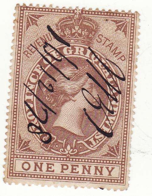 1879 Revenue QV 1d brown.