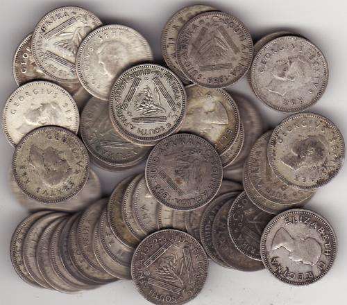 1951 - 1959  50 X 3d,KG VI and QE II