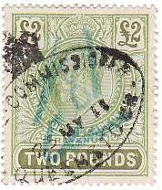 1903 Revenue, Two Pounds used.