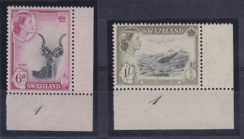SWAZILAND 1956 DEFINITIVES SACC 57-58  UM/MM   CV=R70