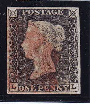 GREAT BRITAIN QUEEN VICTORIA 1840 PENNY BLACK SG3 PLATE 1a VFU  CV=R10000+