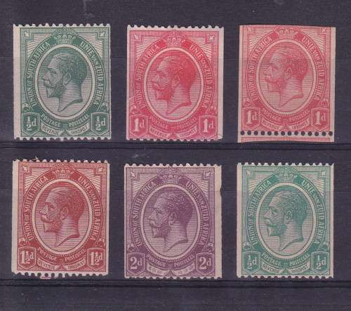 SOUTH AFRICA KG V 1913 COIL STAMPS COMPLETE SET WITH ADDITIONAL SHADES SACC 17-20 MM/UM   CV R1140