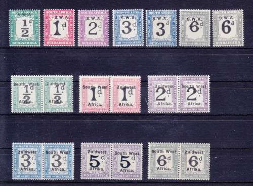 SWA POSTAGE DUES SACC 21-28 MM/UM AND 39-45 UM   CV R1050