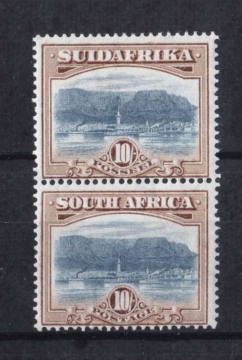 UNION OF SOUTH AFRICA LONDON PRINTING 10/- SACC 39 LMM    CV R3500