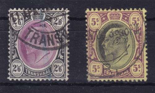 TRANSVAAL 1902 WMK CROWN CA, SG 253-4 USED SCARCE   CV R1570