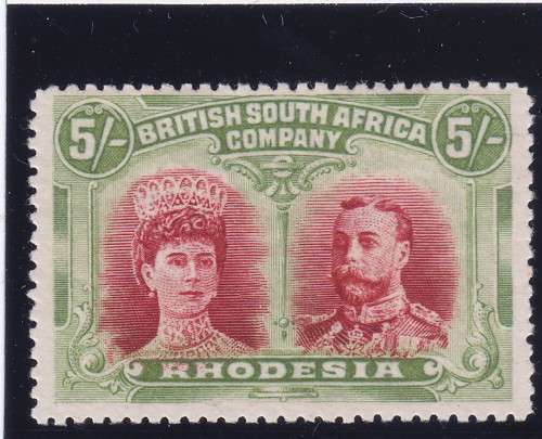 RHODESIA BSAC 1910 DOUBLE HEADS  SG 160a POSITION 26  SUPERB     CV R6800
