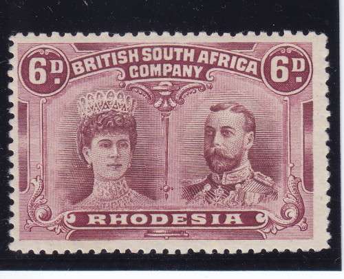 RHODESIA BSAC 1910 DOUBLE HEADS  SG 144 MM  SUPERB     CV R1250