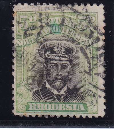 RHODESIA BSAC 1917 ADMIRALS DIE 111A  PERF 14  SG 255f  USED VERY SCARCE  CV R8400